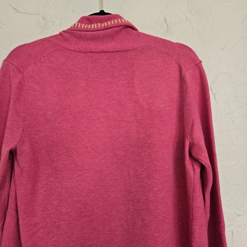 XOKR Kerri Rosenthal Heart Pink Yellow Open Sweater, S - Picture 5 of 9
